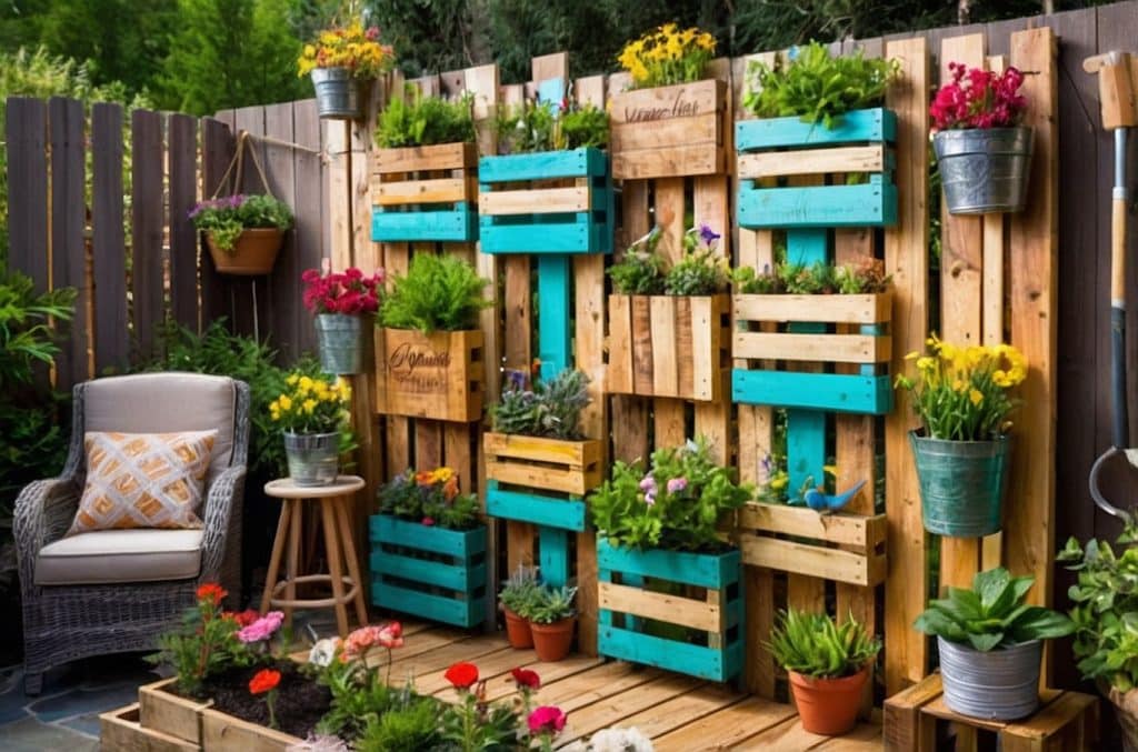 Rustic and Functional Pallet Garden Fence