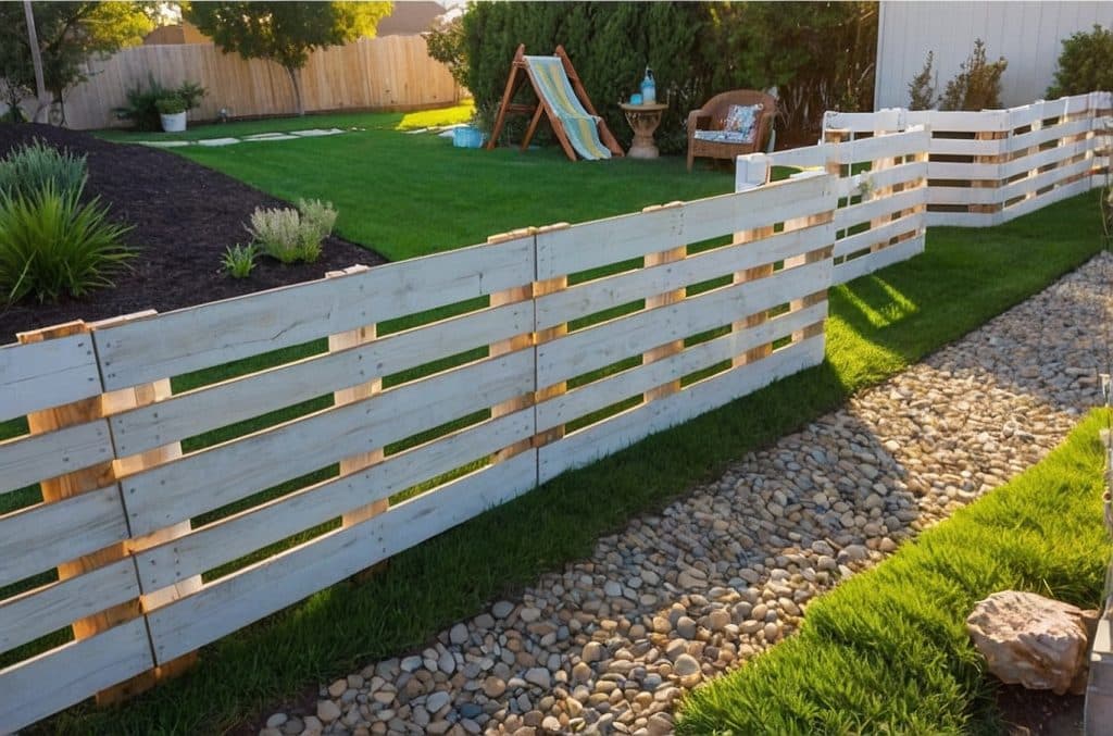 Whitewashed Pallet Fence Idea