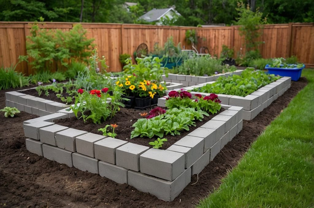 Cinder Block Raised Garden Beds