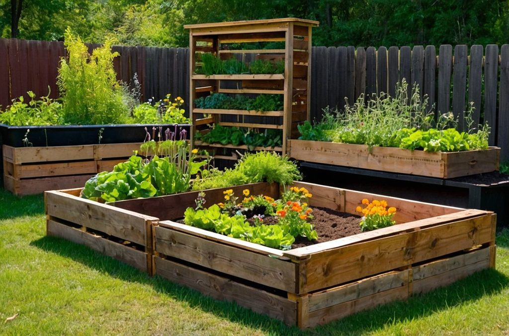 Upcycled Materials Raised Garden Beds